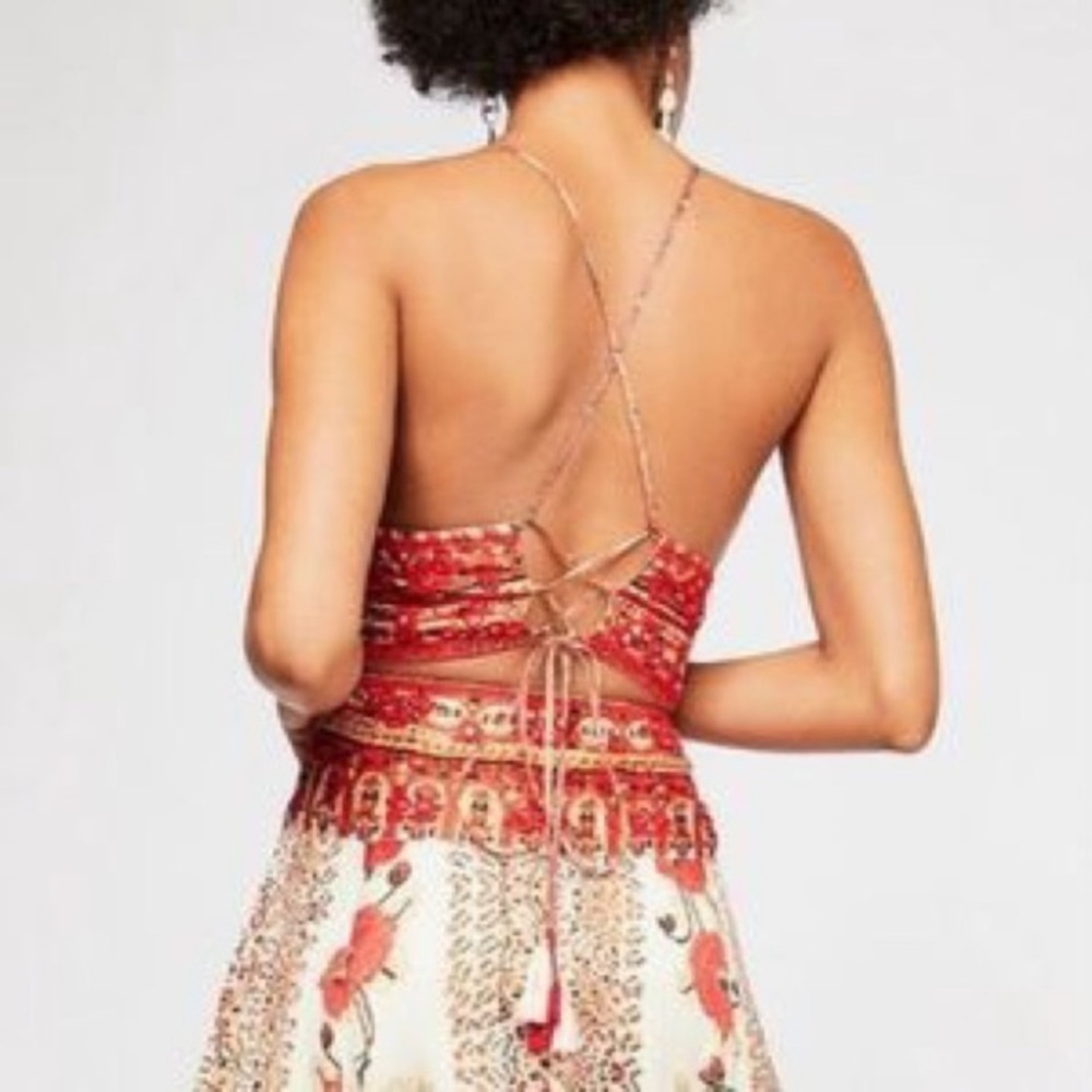 FREE PEOPLE SILK ROAD SET MIDI SKIRT With CROP TOP size 4 Floral - Picture 3 of 13